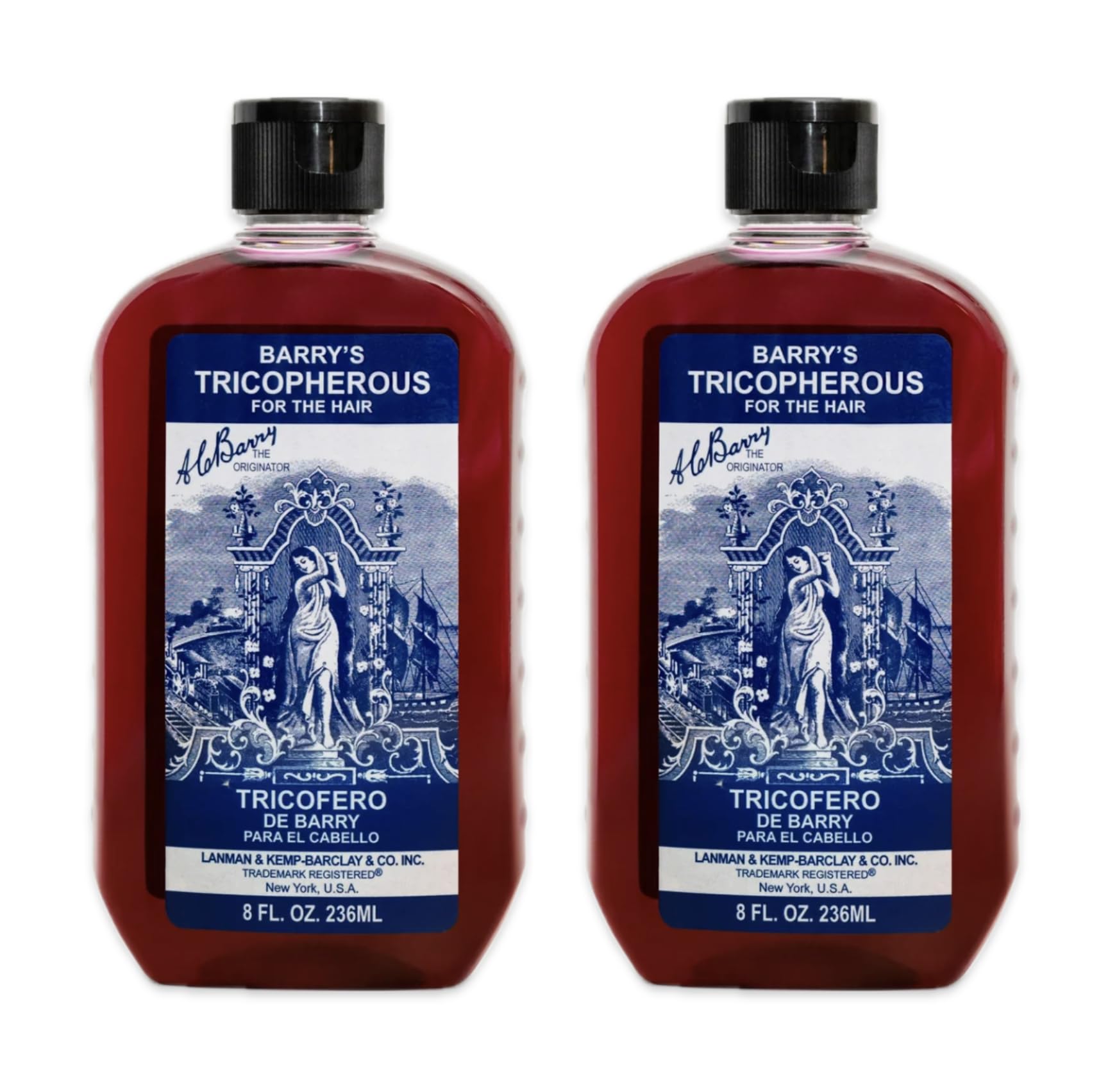 Generic Barrys Tricopherous, bouteille de soin capillaire pour cheveux doux et brillants.