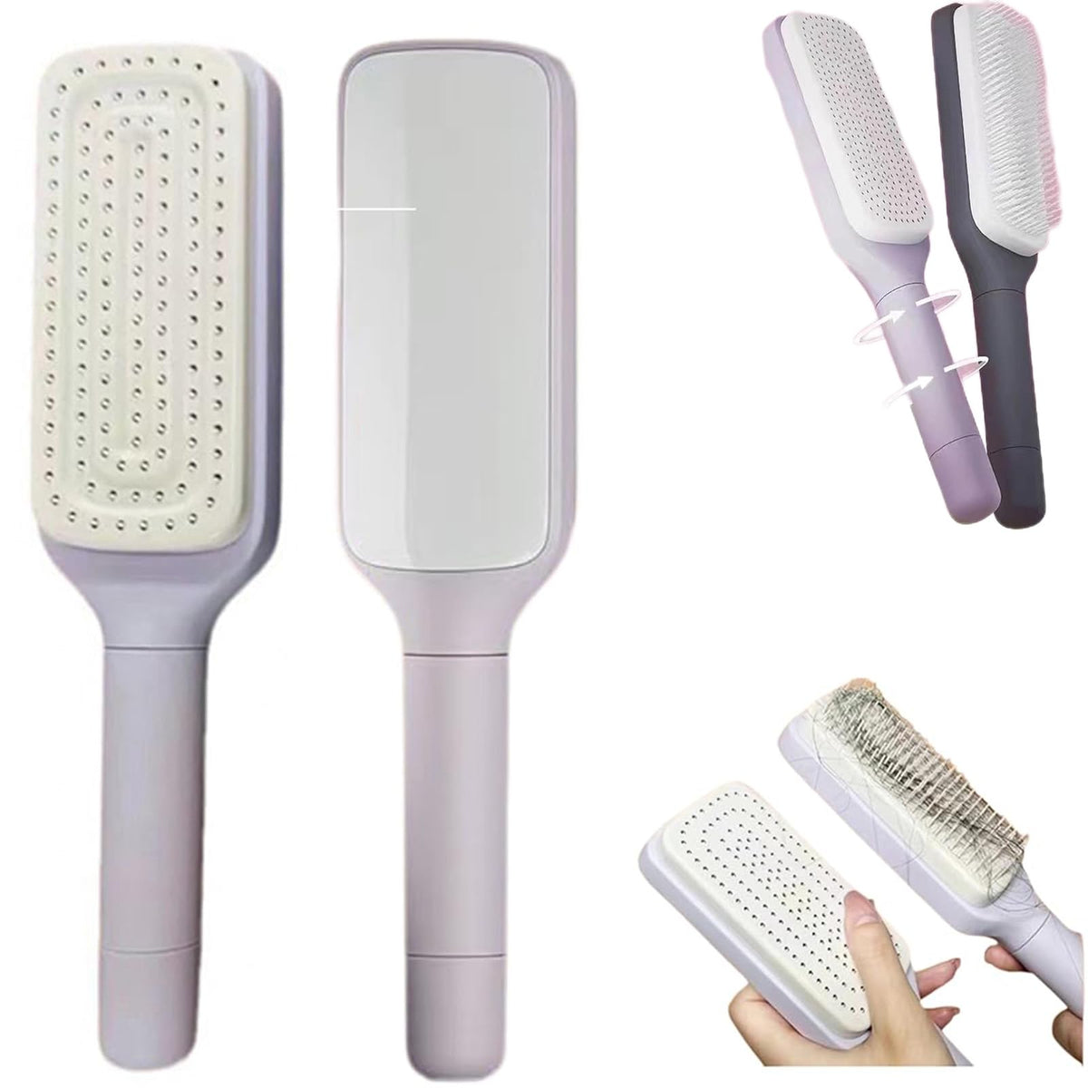 Brosse Generic auto-nettoyante anti-statique pour un coiffage fluide et sans frisottis.