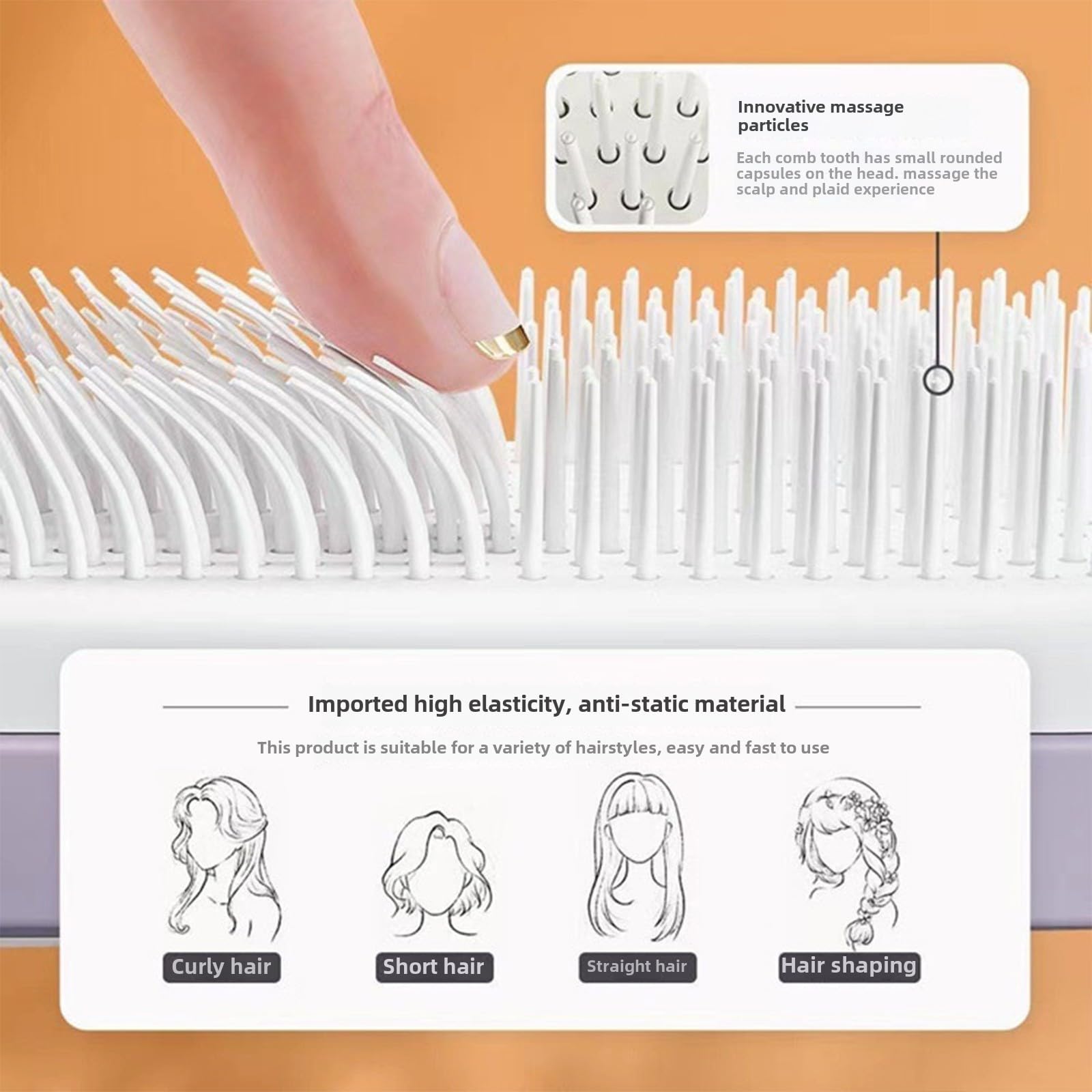 Brosse Generic adaptée à tous types de cheveux pour démêler en douceur.