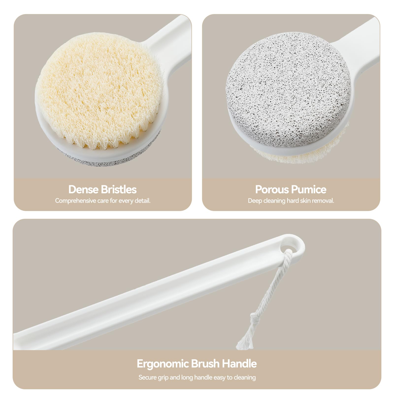 Brosse-pieds Genérique 2-en-1, nettoyage en profondeur et peau plus lisse.