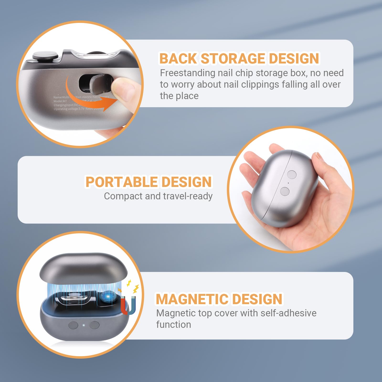 Generic coupe-ongles électrique avec stockage intégré pour un rangement propre.