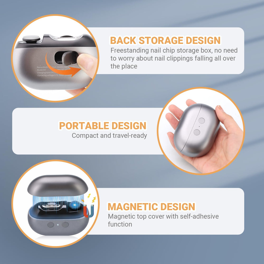 Generic coupe-ongles électrique avec stockage intégré pour un rangement propre.