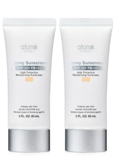 Generic crème solaire 2 paquets beige et blanc, protection UV élevée et hydratation légère.