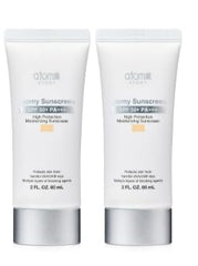 Generic crème solaire 2 paquets beige et blanc, protection UV élevée et hydratation légère.