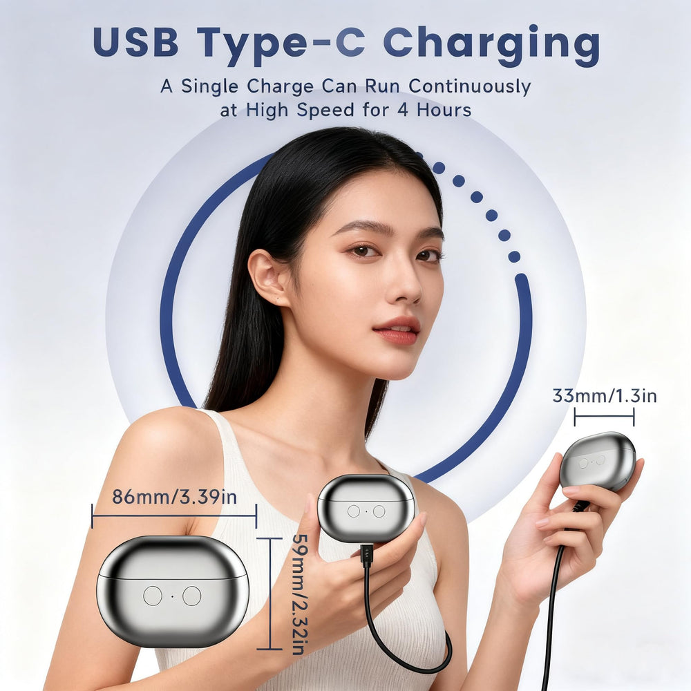 EasyClip rechargeable par port USB-C, pratique pour les déplacements.