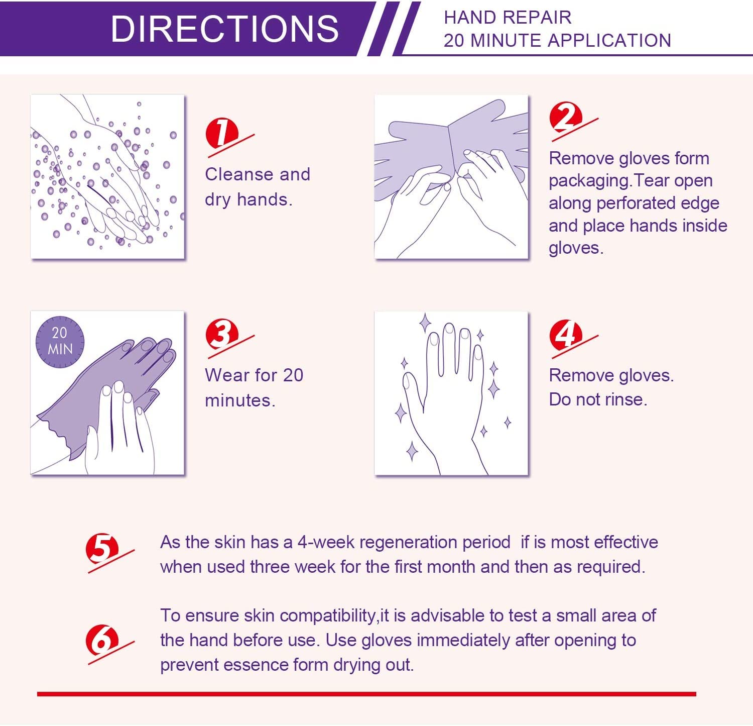 Gants-masque main réparation peau sèche Generic, soin nourrissant.