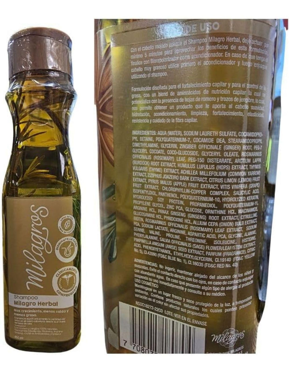 Generic Milagro Herbal tonique capillaire en flacon, équilibre le cuir chevelu