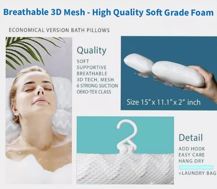 Oreiller bain luxe Generic avec adhérence anti-glisse pour stabilité fiable