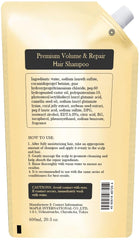 Après-shampoing Volume Premium Generic – Bouteille versée, démêlage facilité et cheveux soyeux.