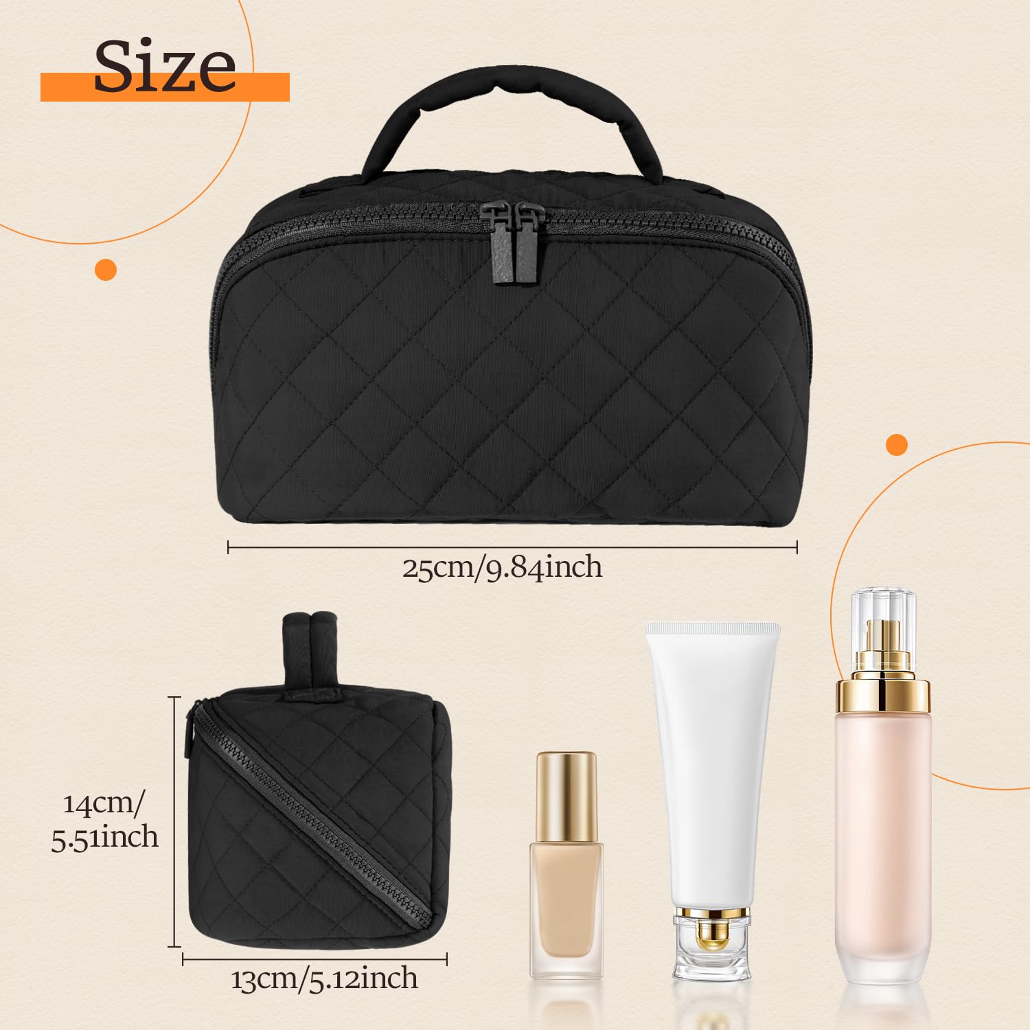 Generic sac-maquillage lavable en machine, entretien rapide et hygiénique