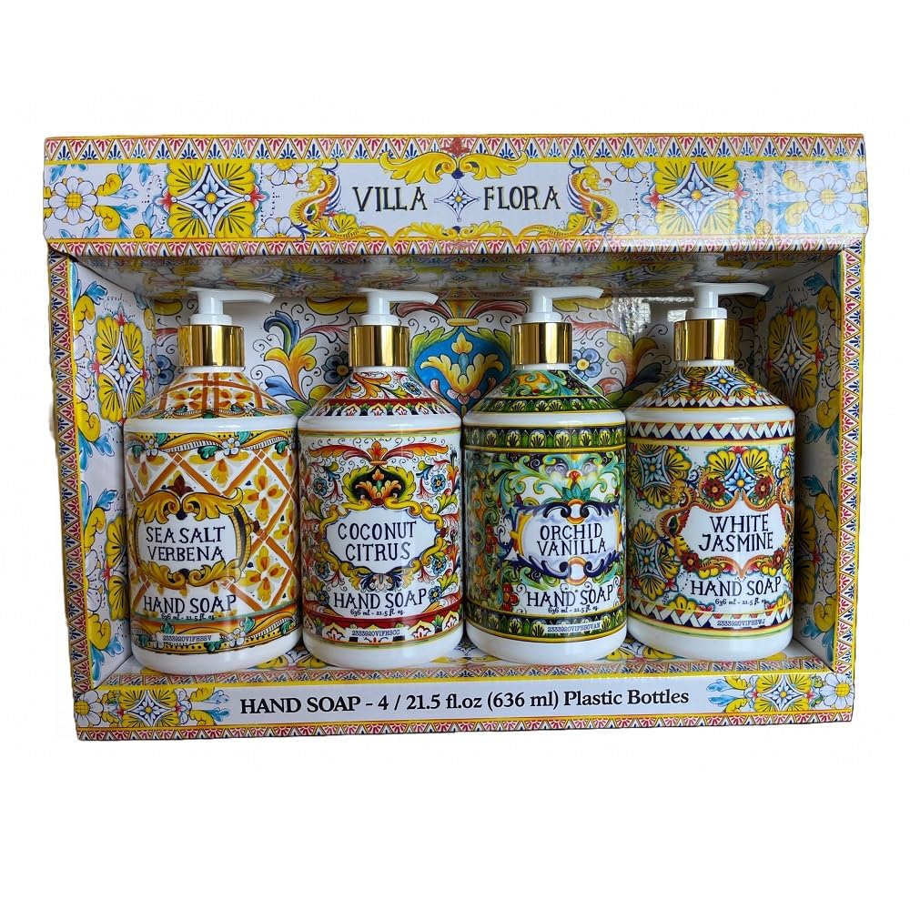 Generic Savon Mains Villa Flora Coconut Citrus, flacon élégant pour une senteur tropicale.