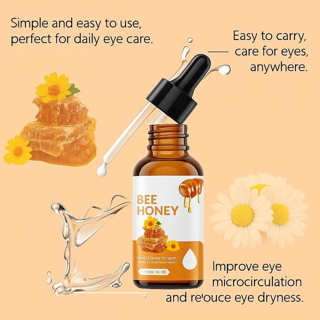 Generic sérum yeux miel, texture gel légère pour absorption rapide.