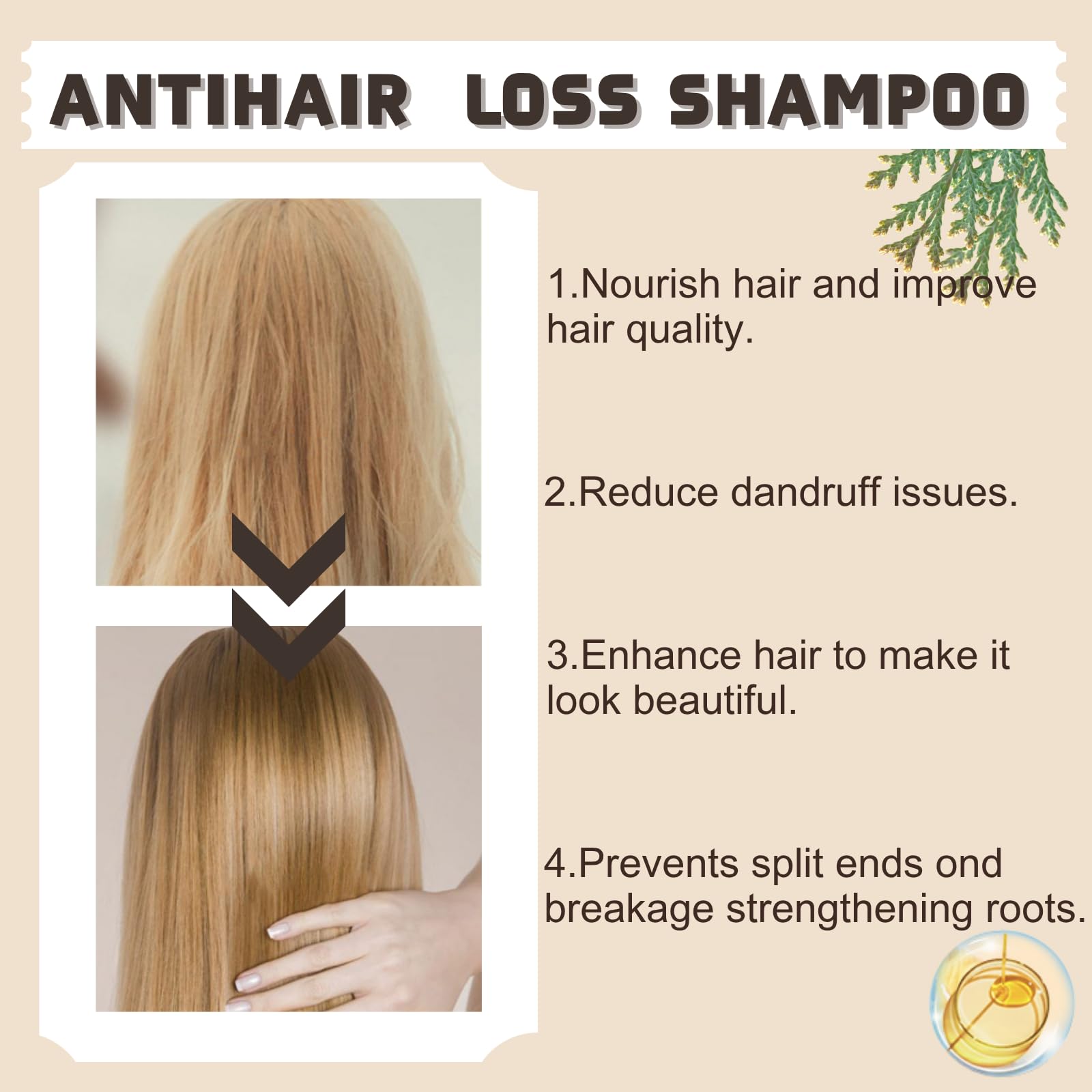 Generic Shampoing Anti-Chute : extraits végétaux nourrissants pour les cheveux.