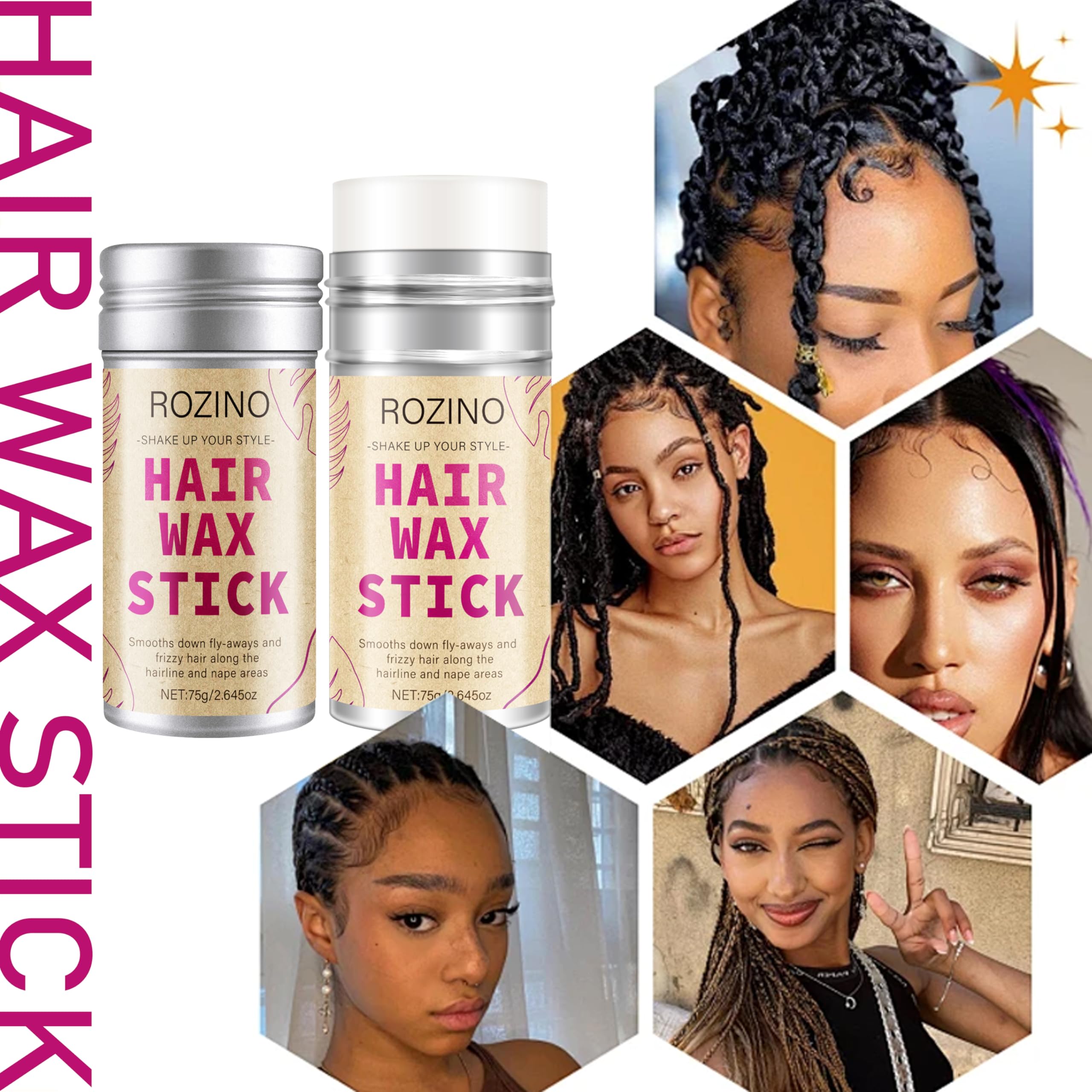 Generic Bâton cire-cheveux, sans résidu pour un fini naturel.