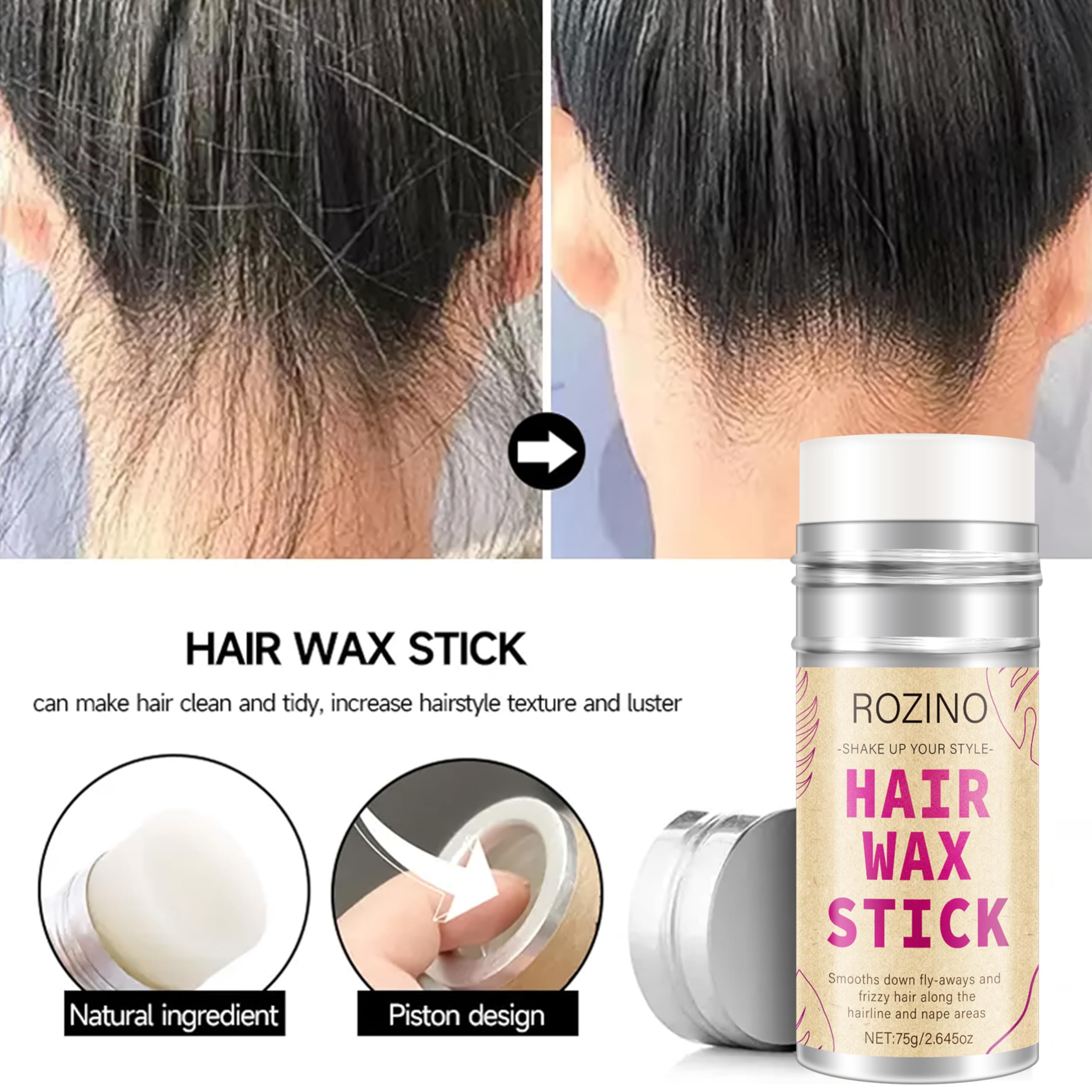 Generic Bâton cire-cheveux, format compact parfait pour sac et retouches.