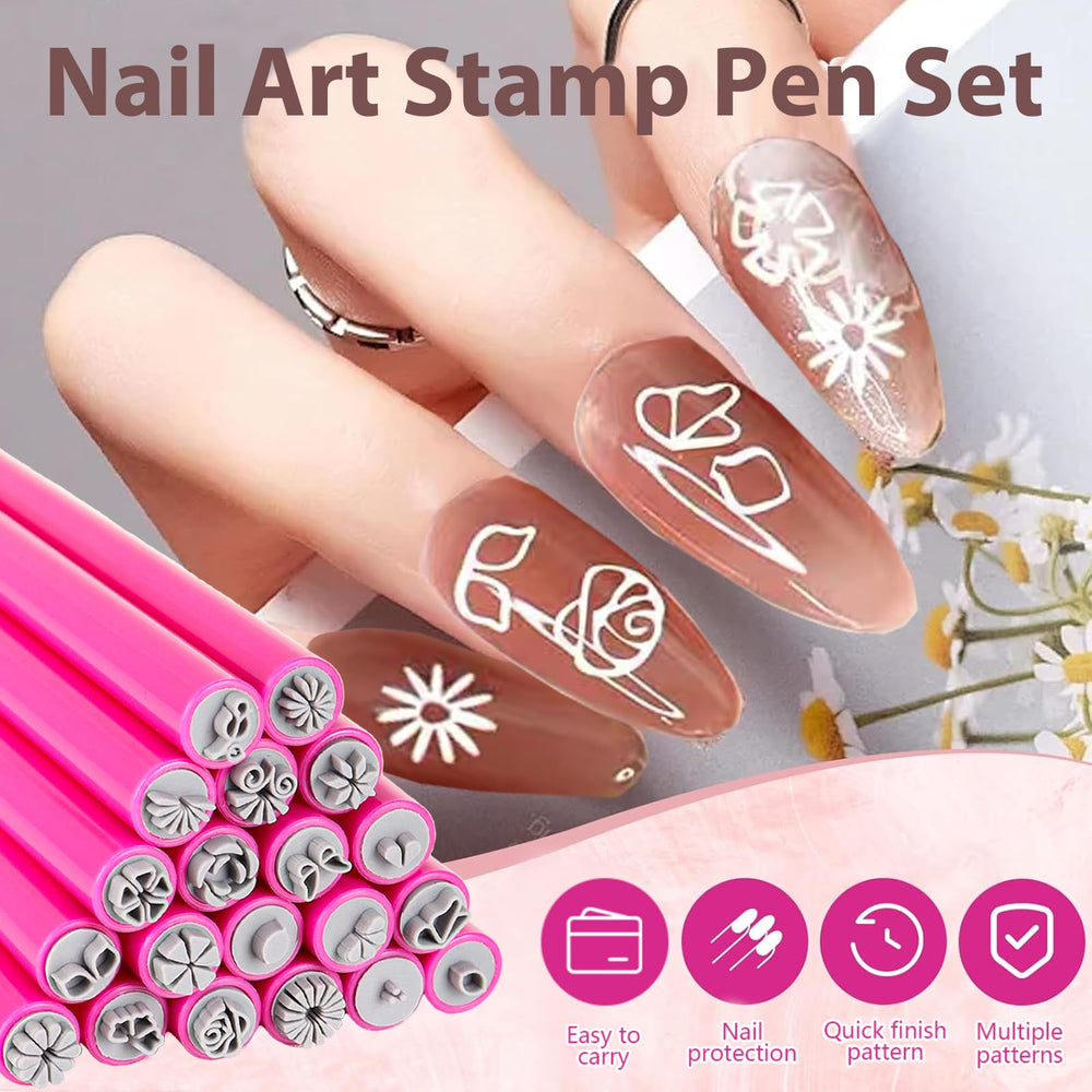 Generic stylo tampon pour ongles avec motifs géométriques designs modernes possibles.