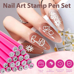 Generic stylo tampon pour ongles avec motifs géométriques designs modernes possibles.