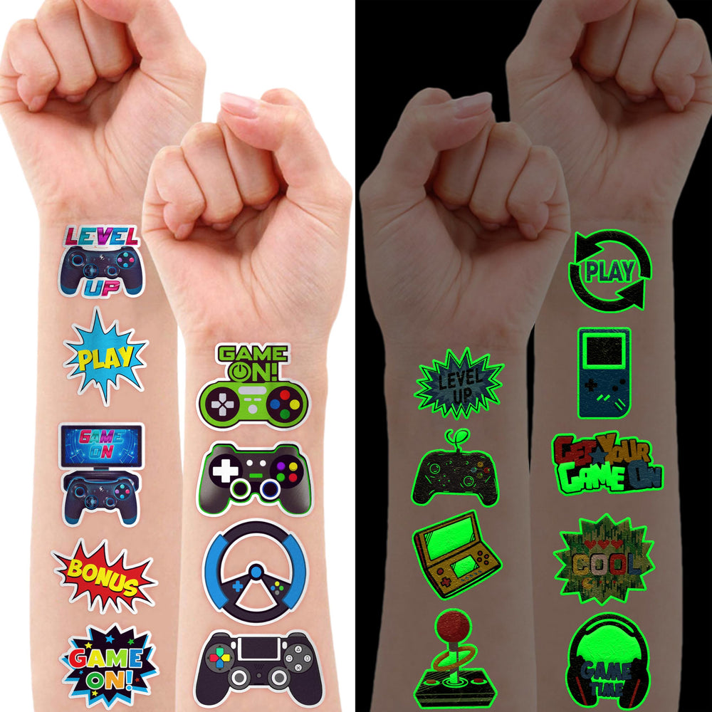 Tatouages lumineux Generic, dessins cartoon colorés, parfaits pour créer des souvenirs photo.