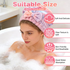 Generic turban-seche-cheveux rapide rose, pratique après la douche.