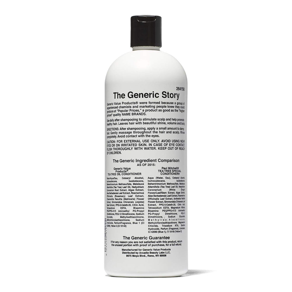 Generic Value Products après-shampooing huile arbre-the, démonstration sur cheveux