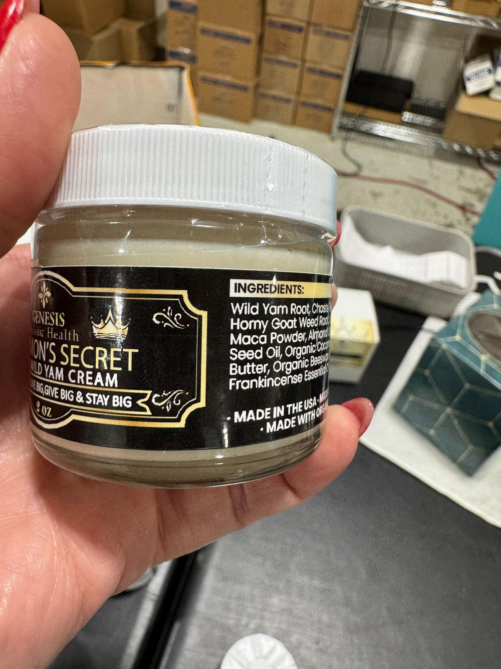 Genesis Holistic Health Solomon's Secret – utilisation quotidienne sur torse et bras pour peau douce.