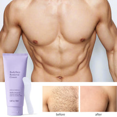 Gentle Body Hair Removal Cream applied to the face area for sensitive skin.