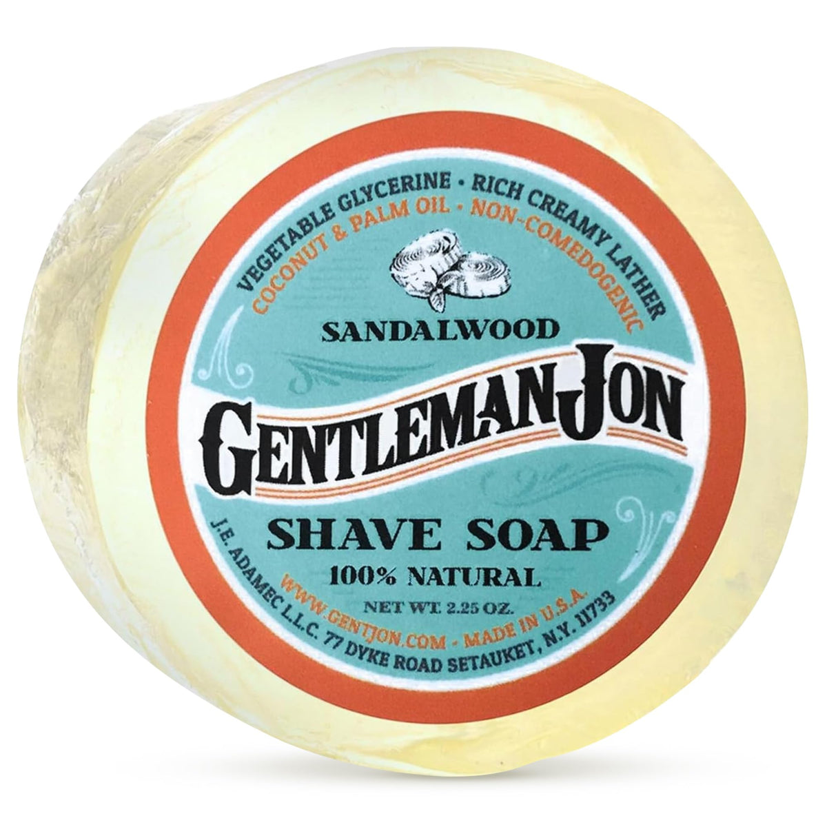 Savon de rasage Gentleman Jon bois de santal dans boîte, mousse luxueuse prête