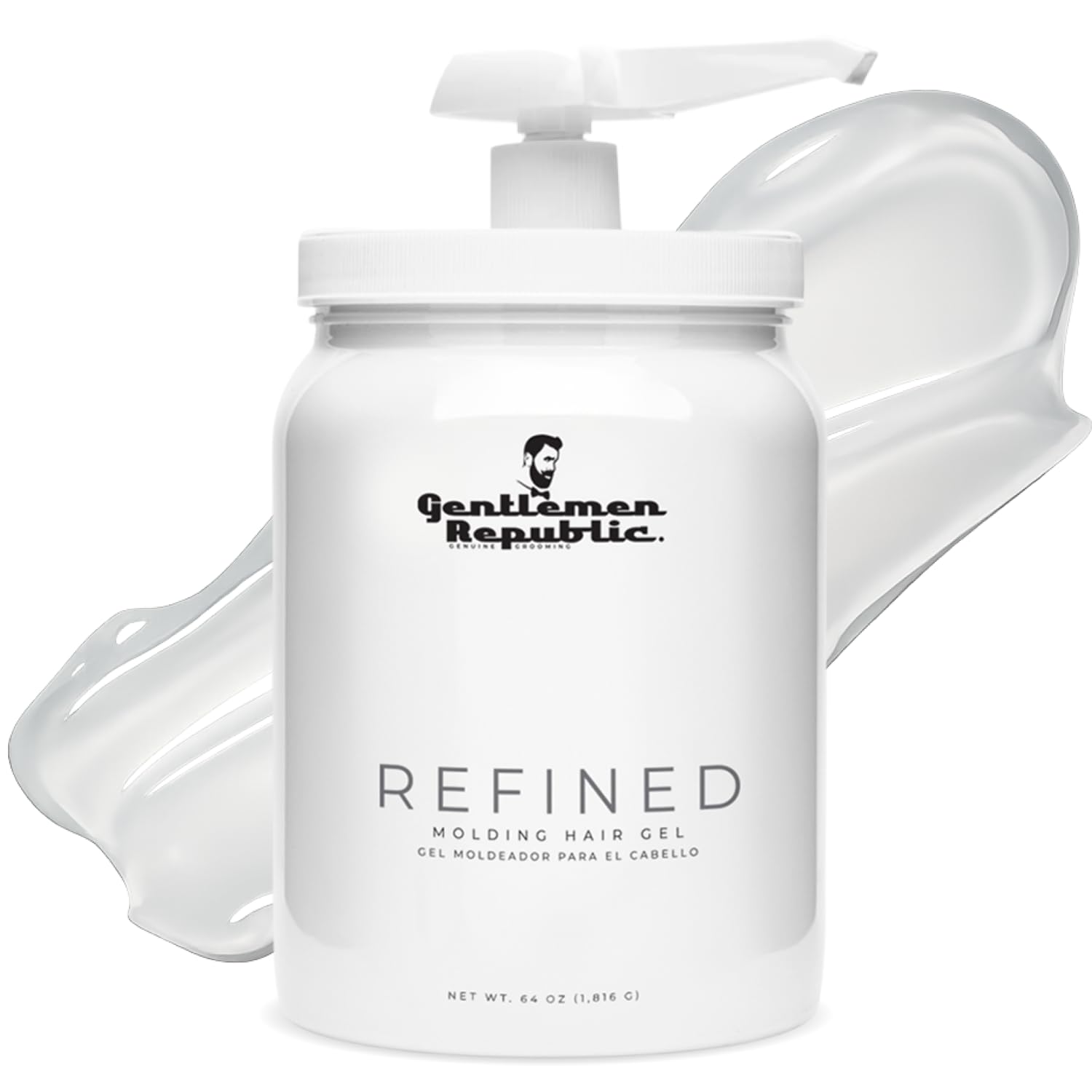 Gentlemen Republic 64oz gel cheveux pompe: application précise et rapide pour un coiffage net.