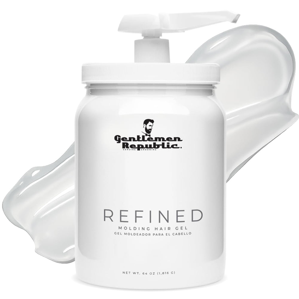 Gentlemen Republic 64oz gel cheveux pompe: application précise et rapide pour un coiffage net.