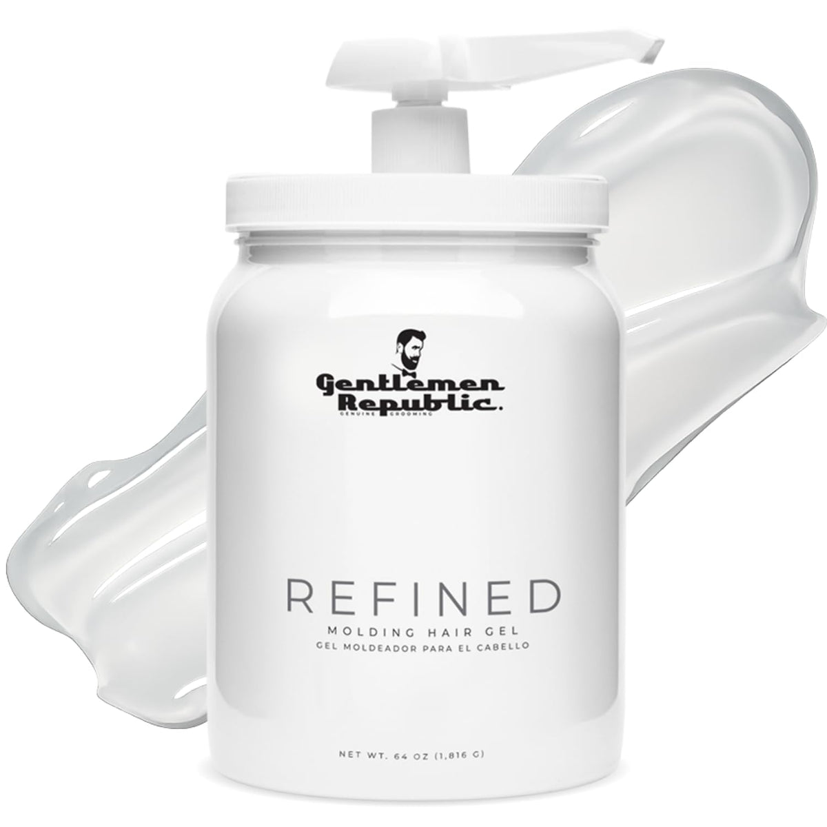 Gentlemen Republic 64oz gel cheveux pompe: application précise et rapide pour un coiffage net.