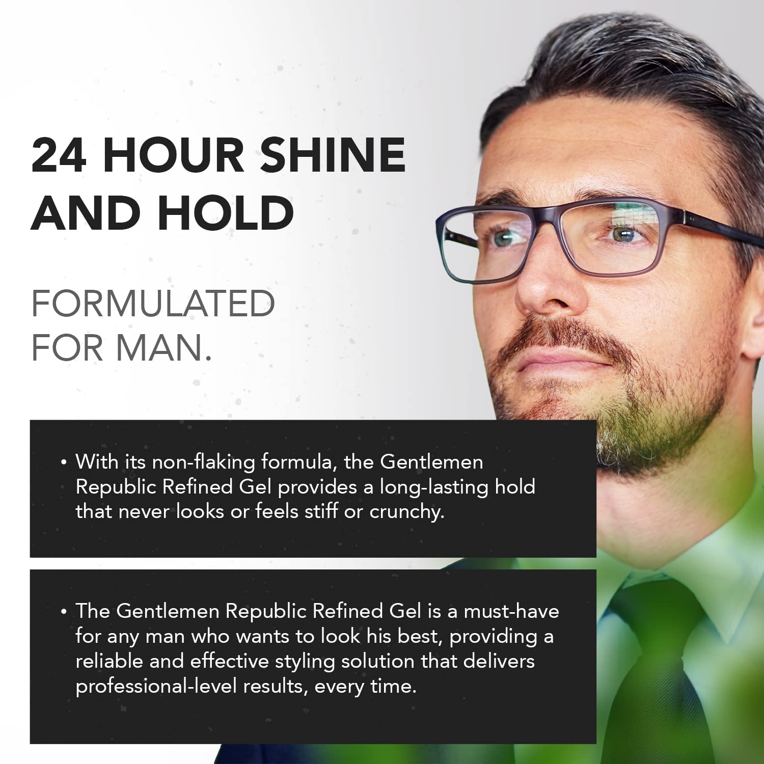 Gel Gentlemen Republic : application quotidienne adaptée à tous types de cheveux.