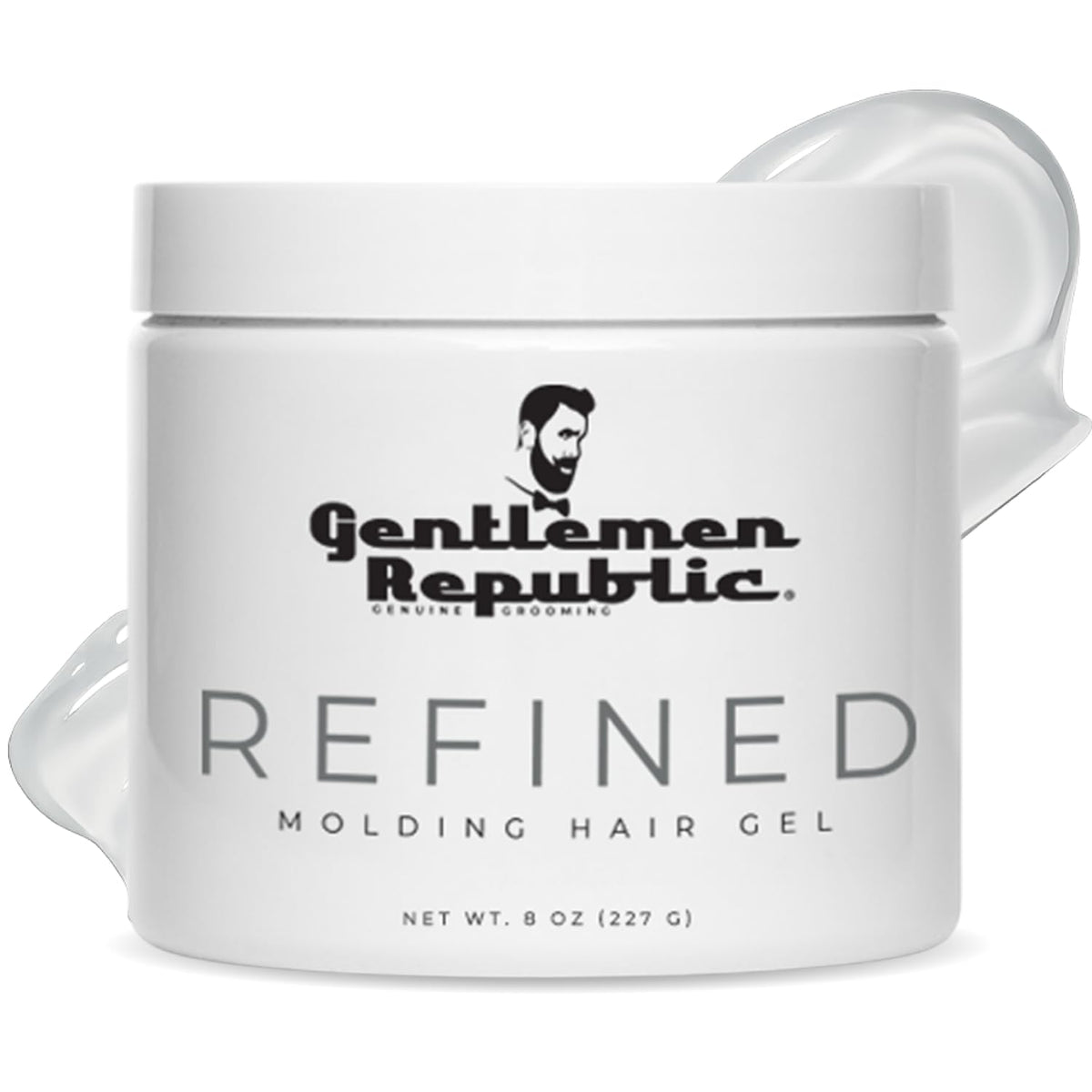 Gel coiffant Gentlemen Republic, bouteille 8oz, tenue pro toute la journée.
