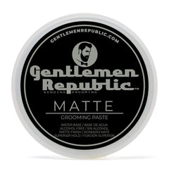 Pâte matte Gentlemen Republic dans sa bouteille 8oz, tenue durable et naturelle.