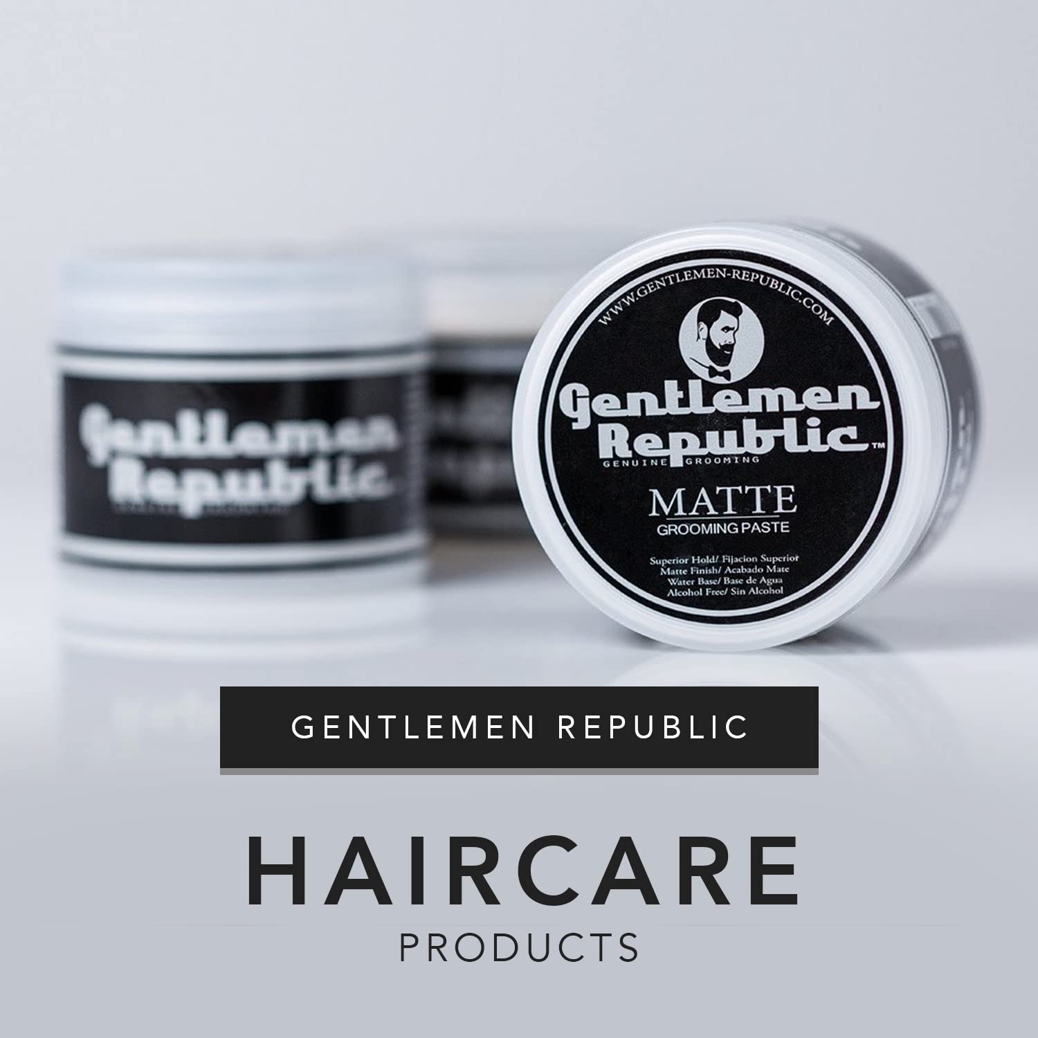 Gentlemen Republic Pâte Matte, formule à base d'eau pour rinçage facile.