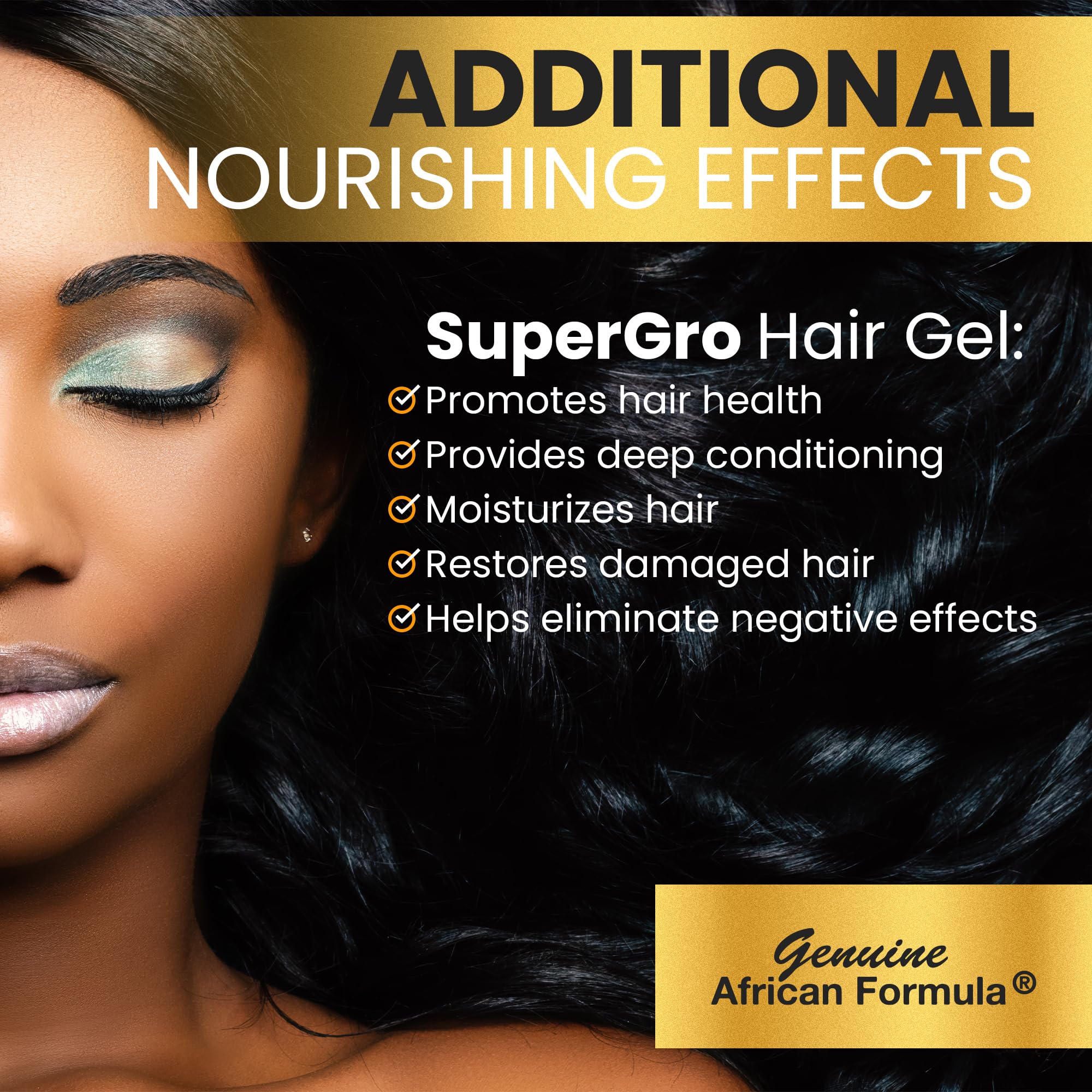 Genuine African Formula SuperGro Gel brillance naturelle après usage