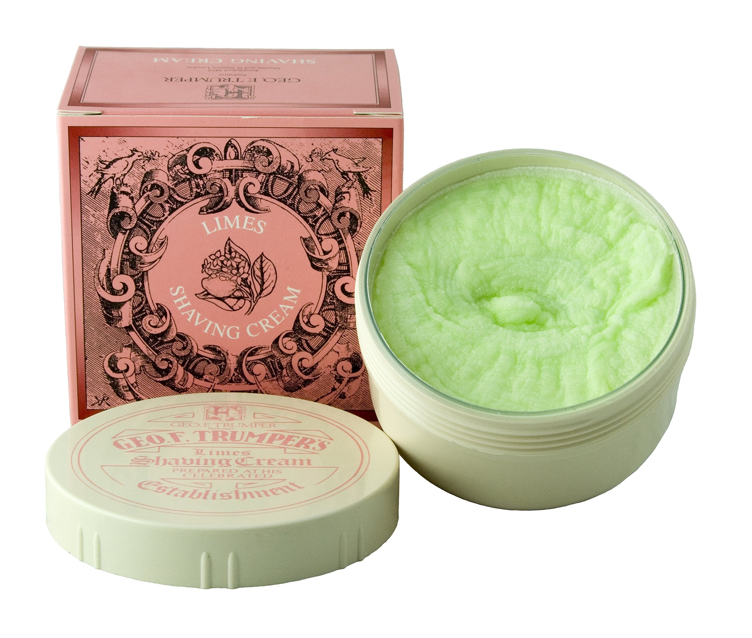 Geo F. Trumper crème de rasage Lime, tube, hydratante pour un rasage confortable.