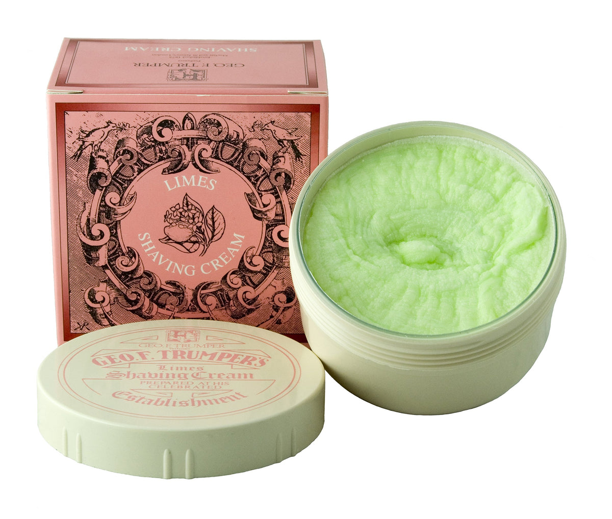 Geo F. Trumper crème de rasage Lime, tube, hydratante pour un rasage confortable.