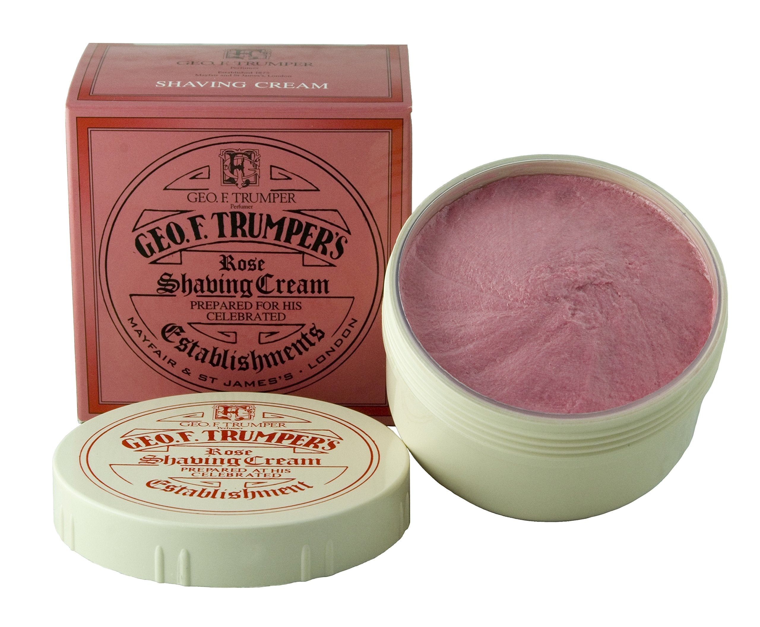 Geo F. Trumper Crème à rasage Rose en pot pour peau sensible et rasage agréable.