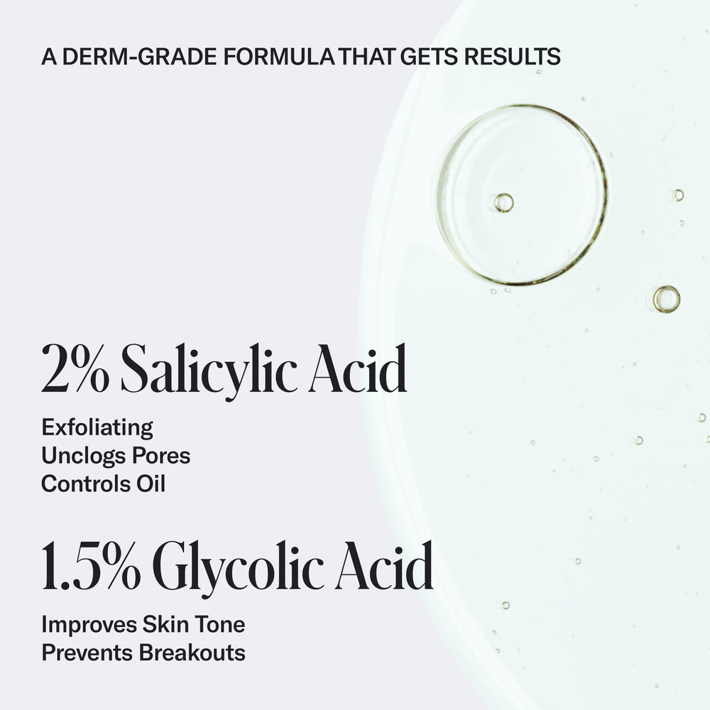 Geologie Acne Control Body Wash targets back and chest areas for a clearer look.
