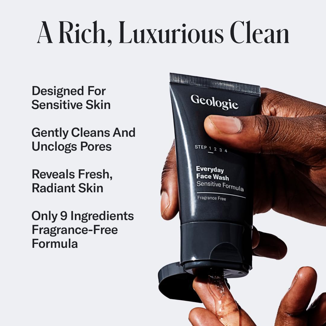 Geologie: mousse douce sur le visage pour une sensation apaisante.