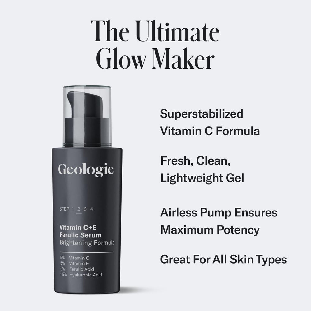 Geologie Sérum Vitamine C+E Ferulic, gouttes visibles; raffermit légèrement la peau.