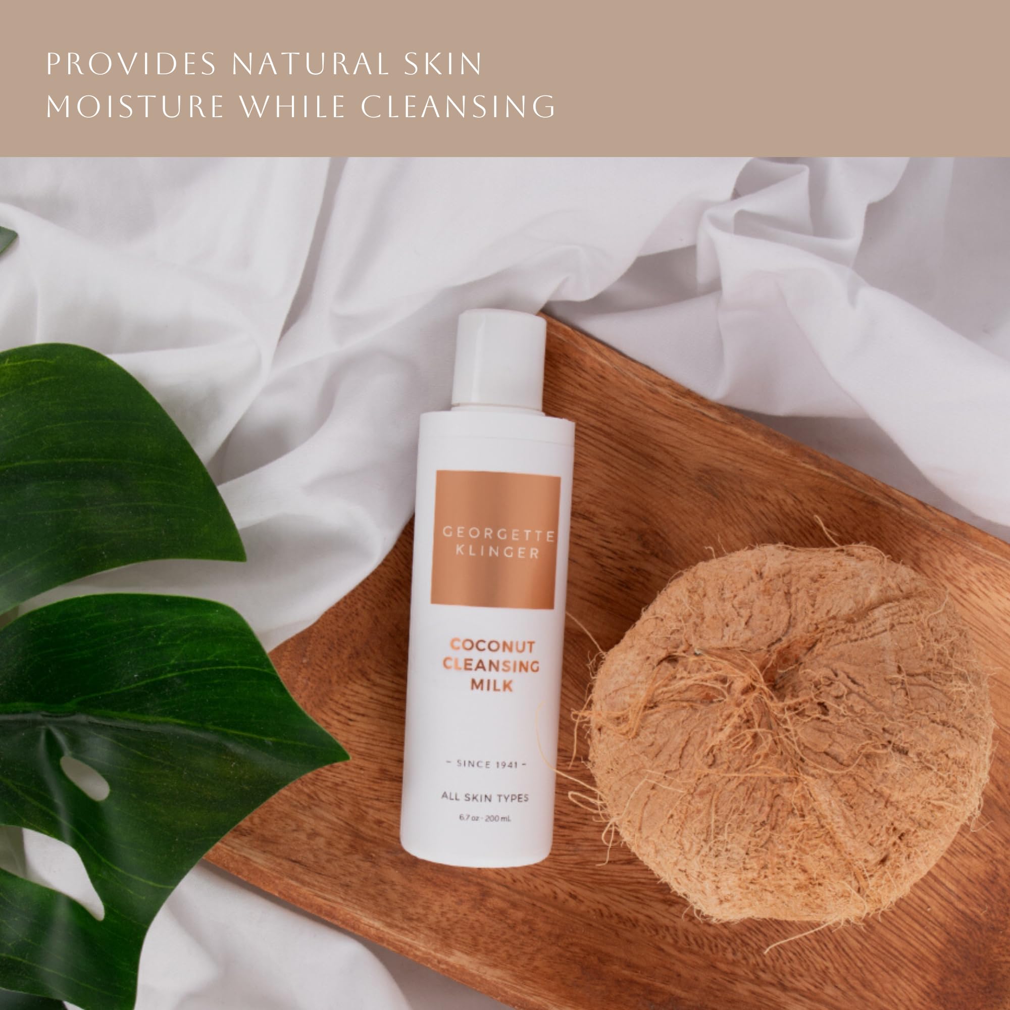 Georgette Klinger Lait Nettoyant Coco – option végan respectueuse des plantes et de la routine beauté.