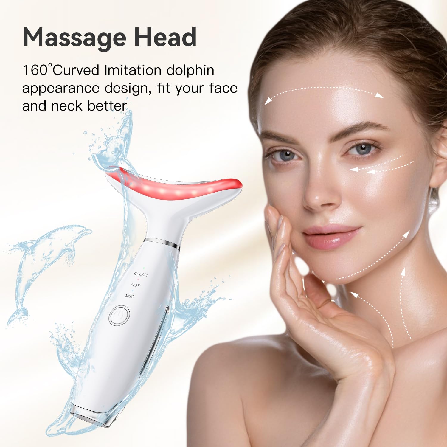 Gequip massage visage mode 3 options pour détendre le cou.