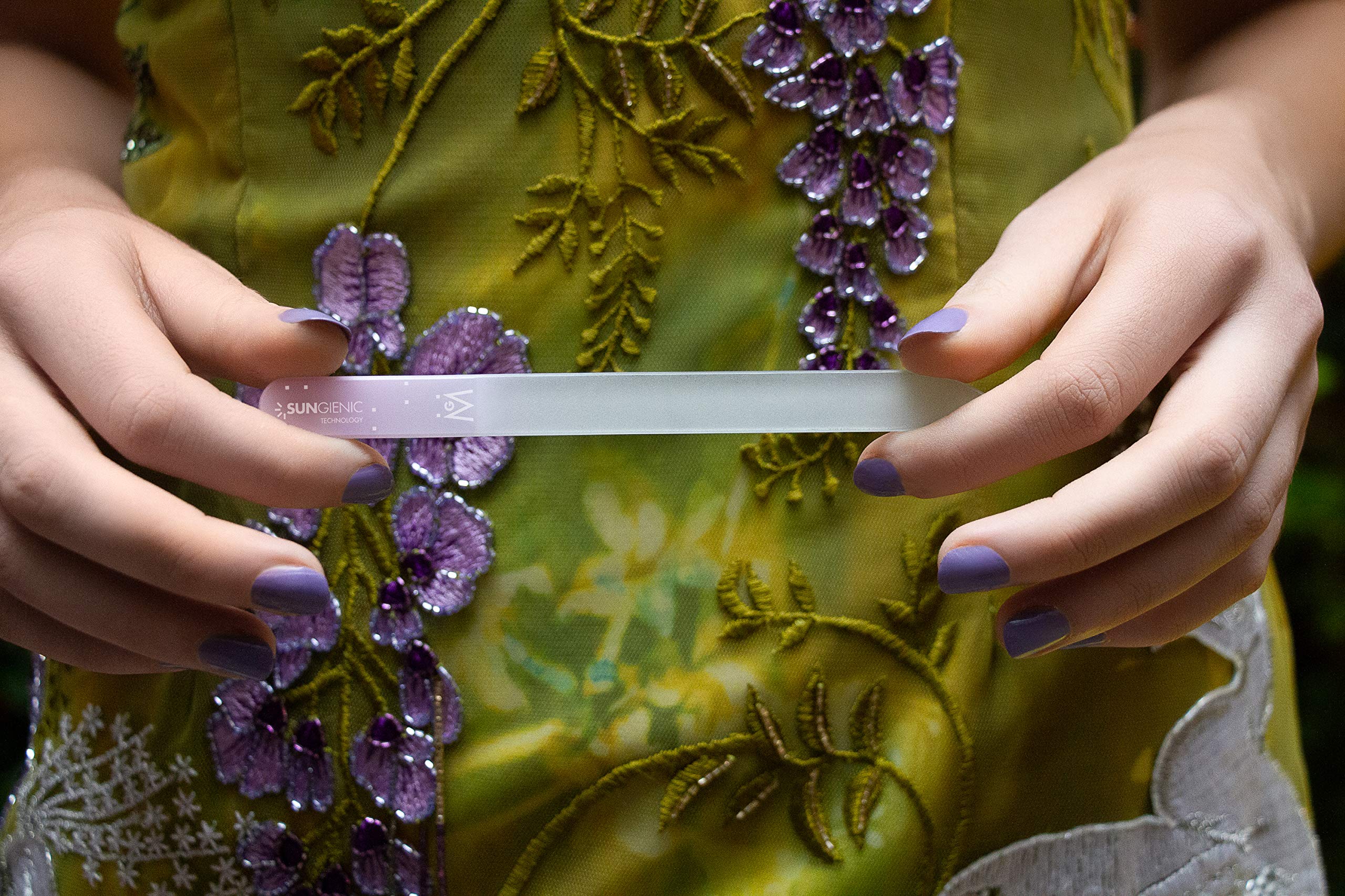 GERMANIKURE étui en suède pour lime à ongles en verre, protection élégante
