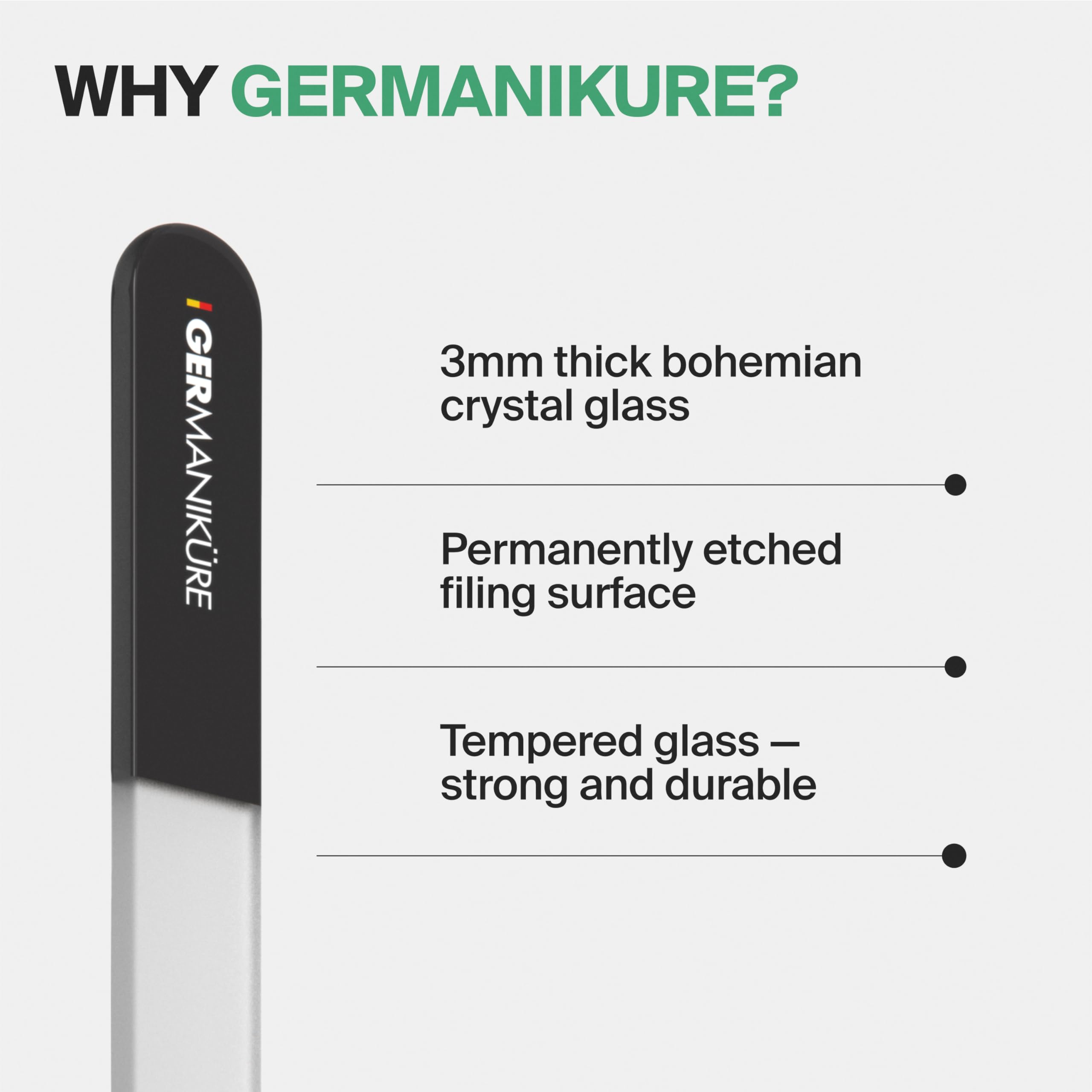 GERMANIKURE lime en verre cristal tchèque, exfolier les callosités autour des ongles.