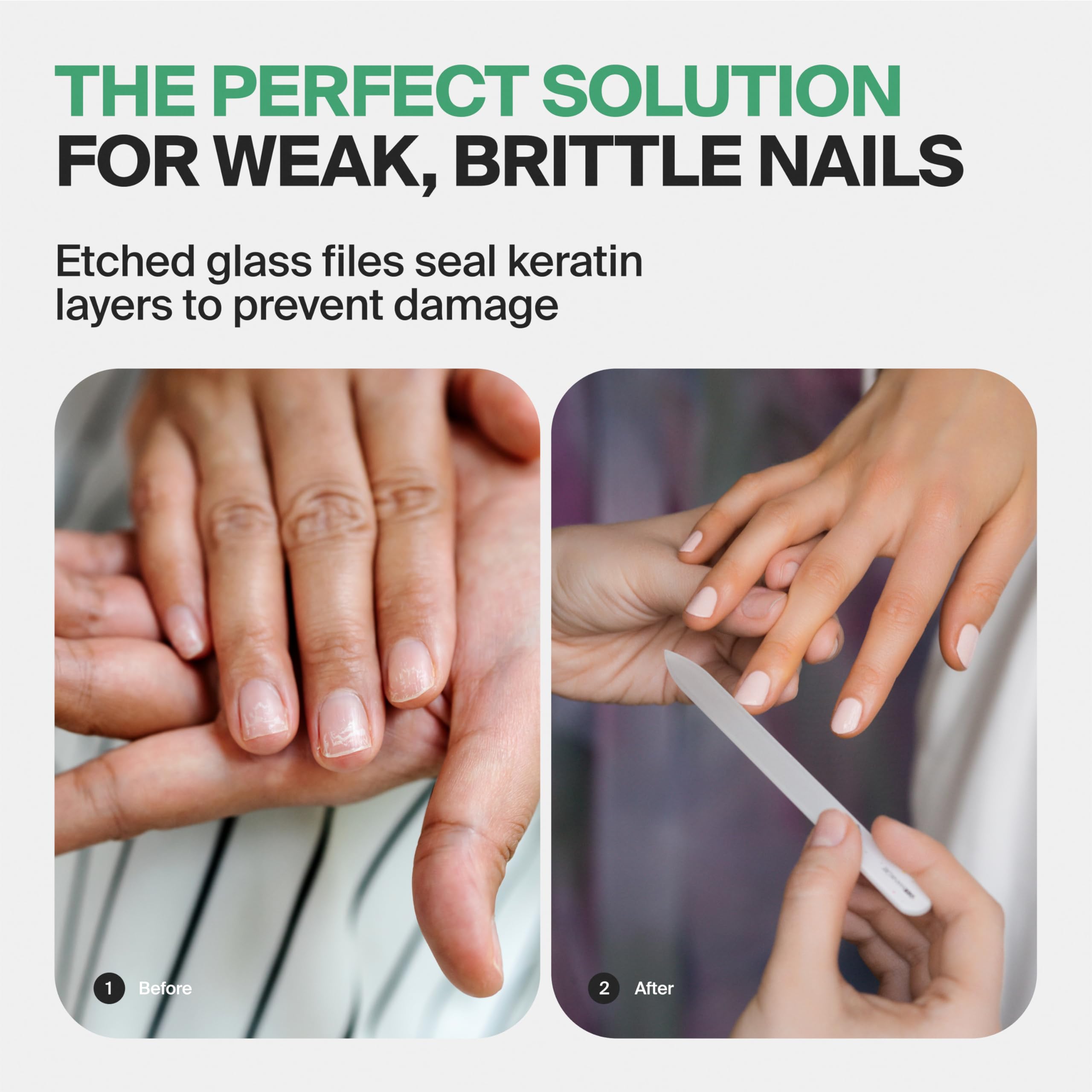 GERMANIKURE lime en verre cristal tchèque, retrait des peaux autour des ongles.