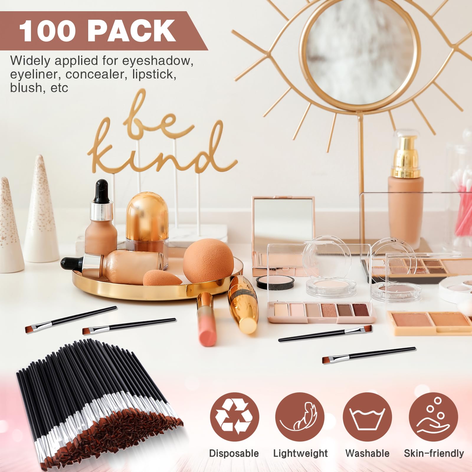 Pinceaux Gerrii adaptés au maquillage pro en salon jetables.