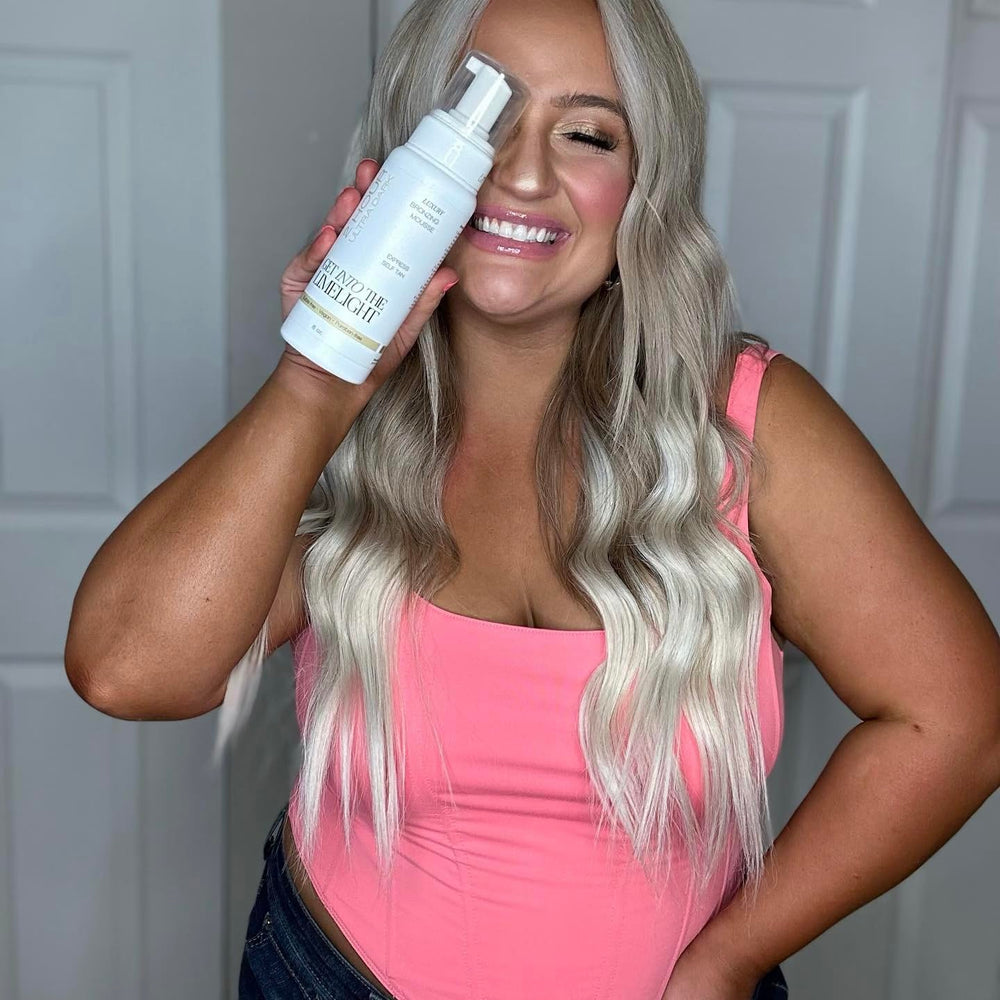 Get Into The Limelight Mousse bronzante sans soleil 2 heures, application facile sur bras