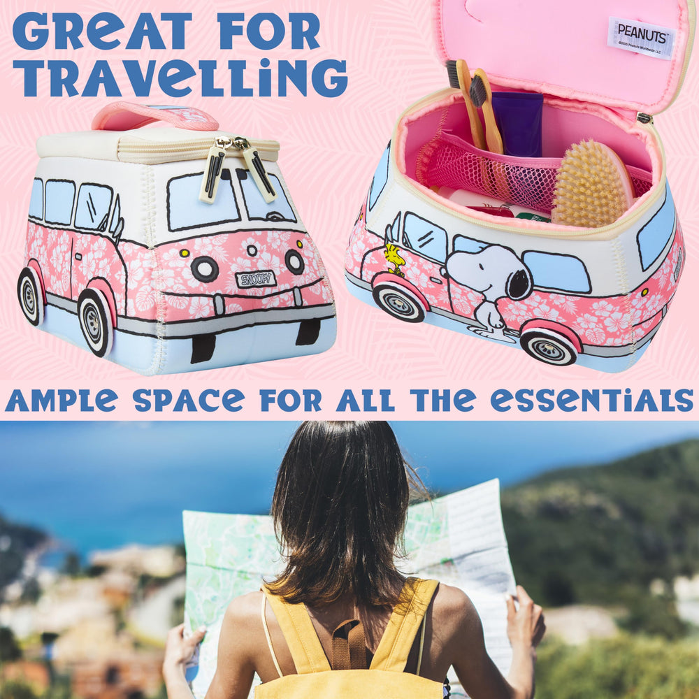 Accessoire voyage Snoopy Get Trend rose, parfait pour transporter l'essentiel durant les vacances.