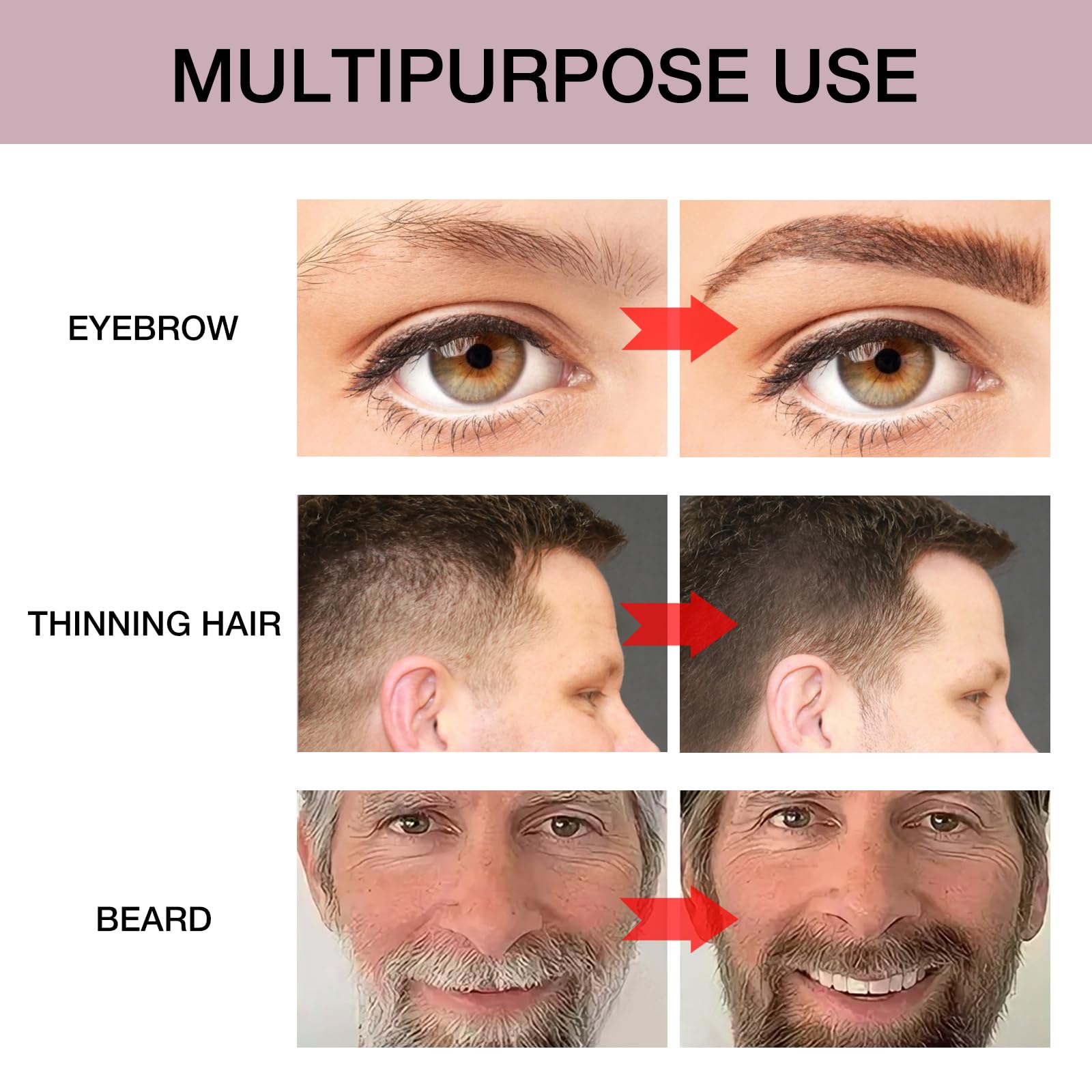 GEUUFEA Mascara cheveux gris avec brosse et peigne intégrés pour des contours nets.